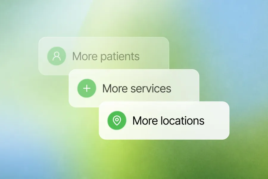 One practice identity connects its locations, providers and services.