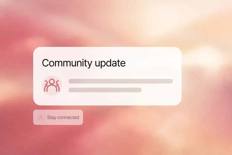 The relationship matters more than one action. Community update, Stay connected.